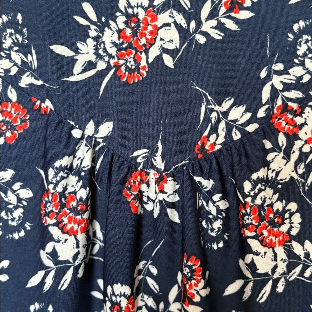 New Directions Blue and Pink Embellished Blouse with Bib Collar - Picture 8 of 8